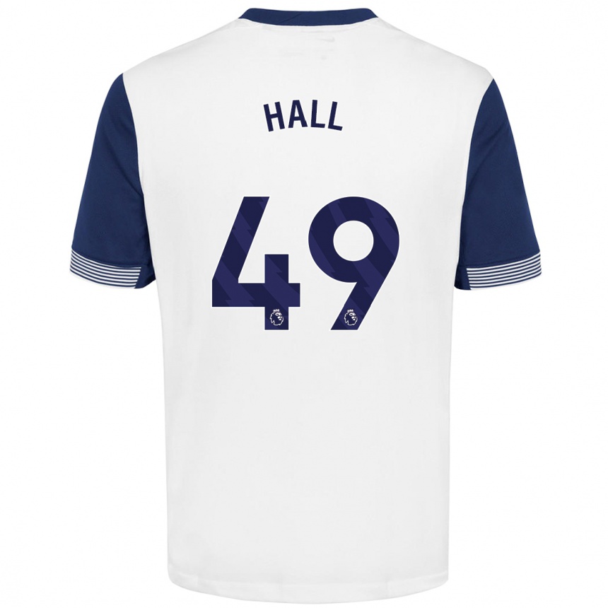 Kids Football Tyrese Hall #49 White Blue Home Jersey 2024/25 T-Shirt Uk