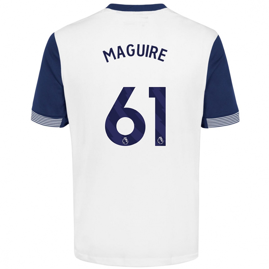 Kids Football Aaron Maguire #61 White Blue Home Jersey 2024/25 T-Shirt Uk