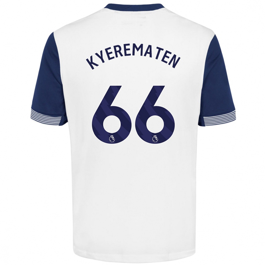 Kids Football Rio Kyerematen #66 White Blue Home Jersey 2024/25 T-Shirt Uk