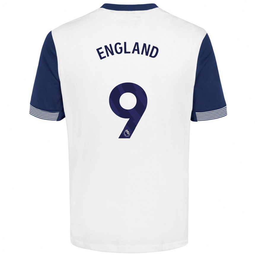 Kids Football Bethany England #9 White Blue Home Jersey 2024/25 T-Shirt Uk