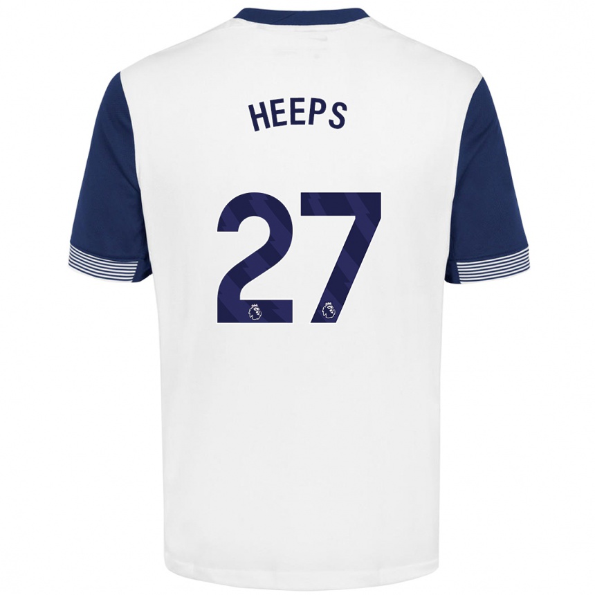 Kids Football Eleanor Heeps #27 White Blue Home Jersey 2024/25 T-Shirt Uk