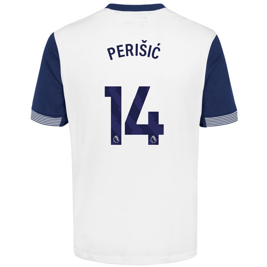 Kids Football Ivan Perisic #14 White Blue Home Jersey 2024/25 T-Shirt Uk