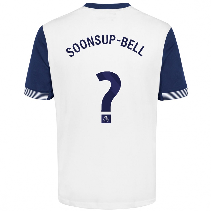 Kids Football Jude Soonsup-Bell #0 White Blue Home Jersey 2024/25 T-Shirt Uk