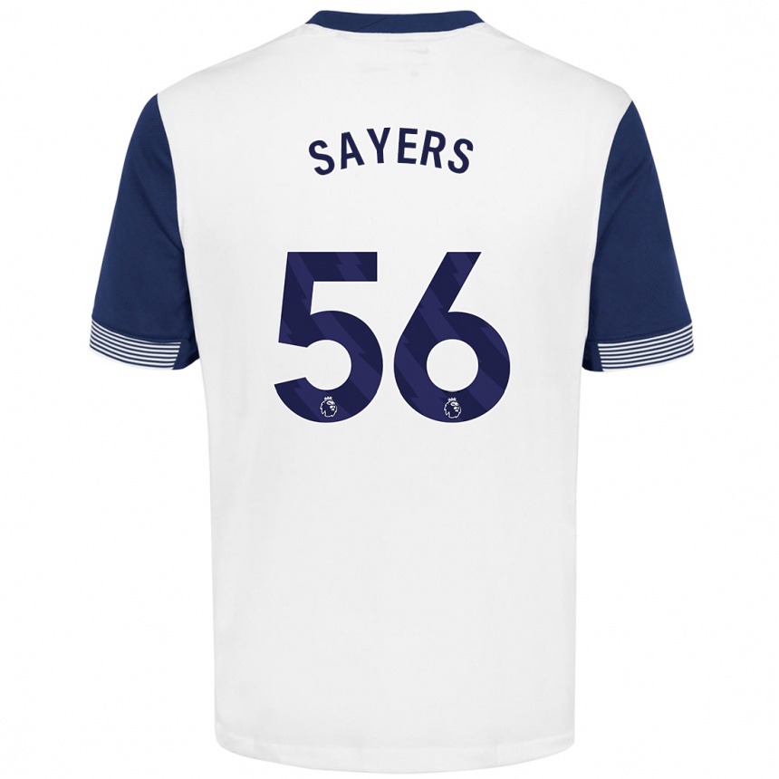 Kids Football Charlie Sayers #56 White Blue Home Jersey 2024/25 T-Shirt Uk