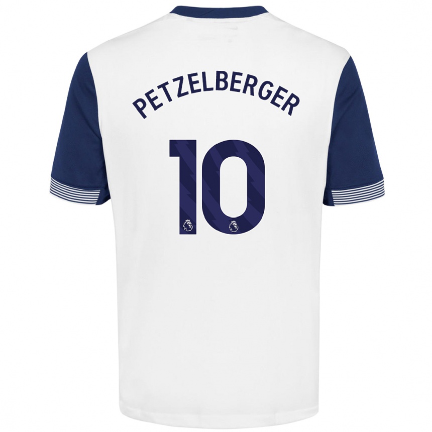 Kids Football Ramona Petzelberger #10 White Blue Home Jersey 2024/25 T-Shirt Uk