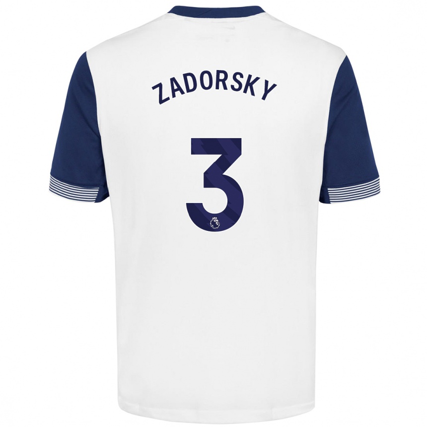 Kids Football Shelina Zadorsky #3 White Blue Home Jersey 2024/25 T-Shirt Uk