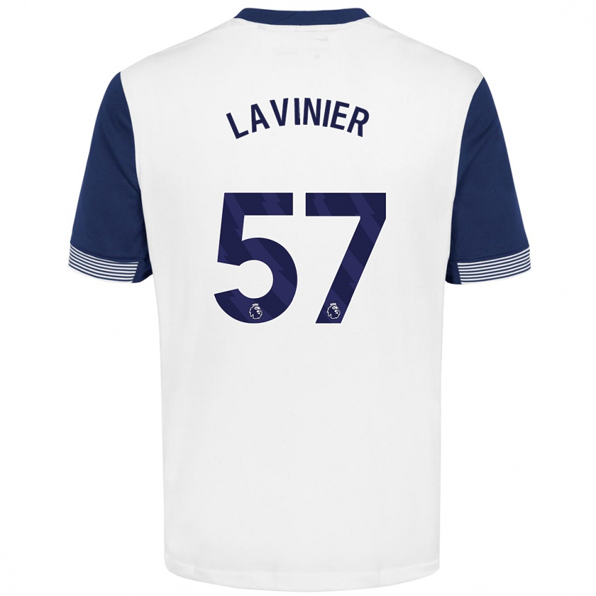 Kids Football Marcel Lavinier #57 White Blue Home Jersey 2024/25 T-Shirt Uk