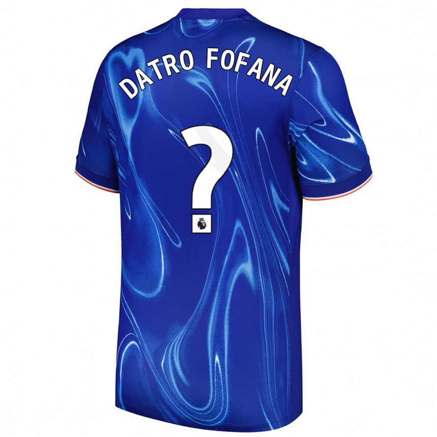 Kids Football David Datro Fofana #0 Blue White Home Jersey 2024/25 T-Shirt Uk