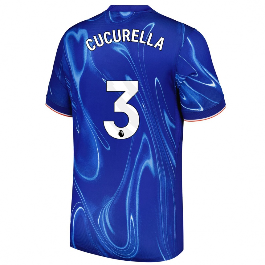 Kids Football Marc Cucurella #3 Blue White Home Jersey 2024/25 T-Shirt Uk