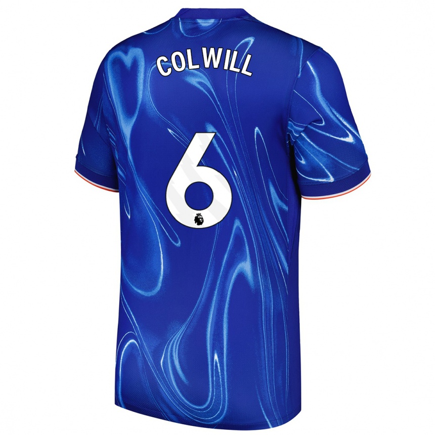 Kids Football Levi Colwill #6 Blue White Home Jersey 2024/25 T-Shirt Uk