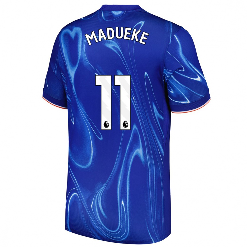 Kids Football Noni Madueke #11 Blue White Home Jersey 2024/25 T-Shirt Uk