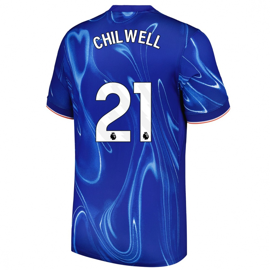 Kids Football Ben Chilwell #21 Blue White Home Jersey 2024/25 T-Shirt Uk