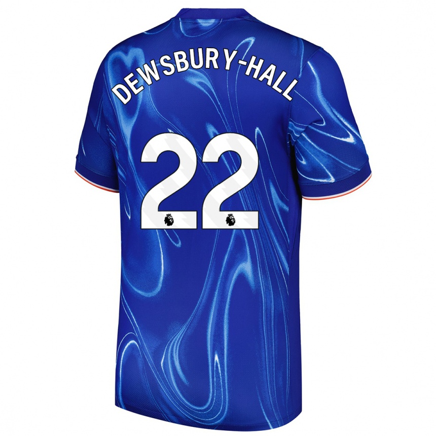 Kids Football Kiernan Dewsbury-Hall #22 Blue White Home Jersey 2024/25 T-Shirt Uk