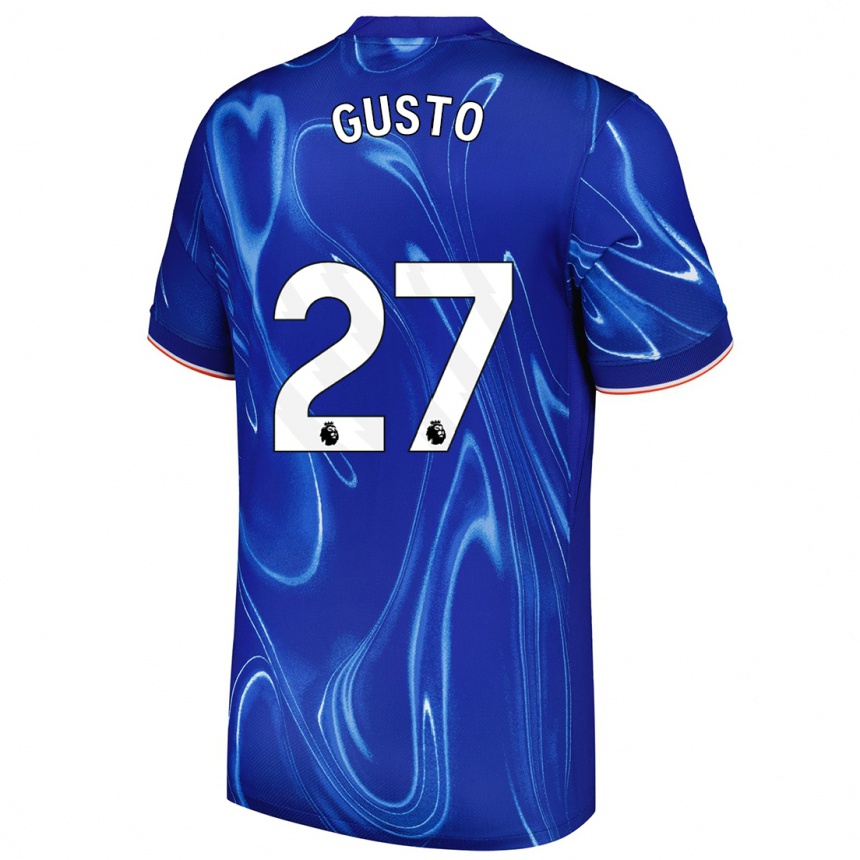 Kids Football Malo Gusto #27 Blue White Home Jersey 2024/25 T-Shirt Uk