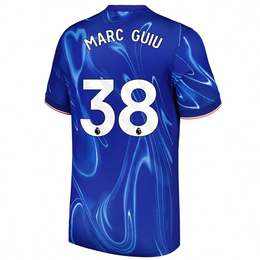 Kids Football Marc Guiu #38 Blue White Home Jersey 2024/25 T-Shirt Uk