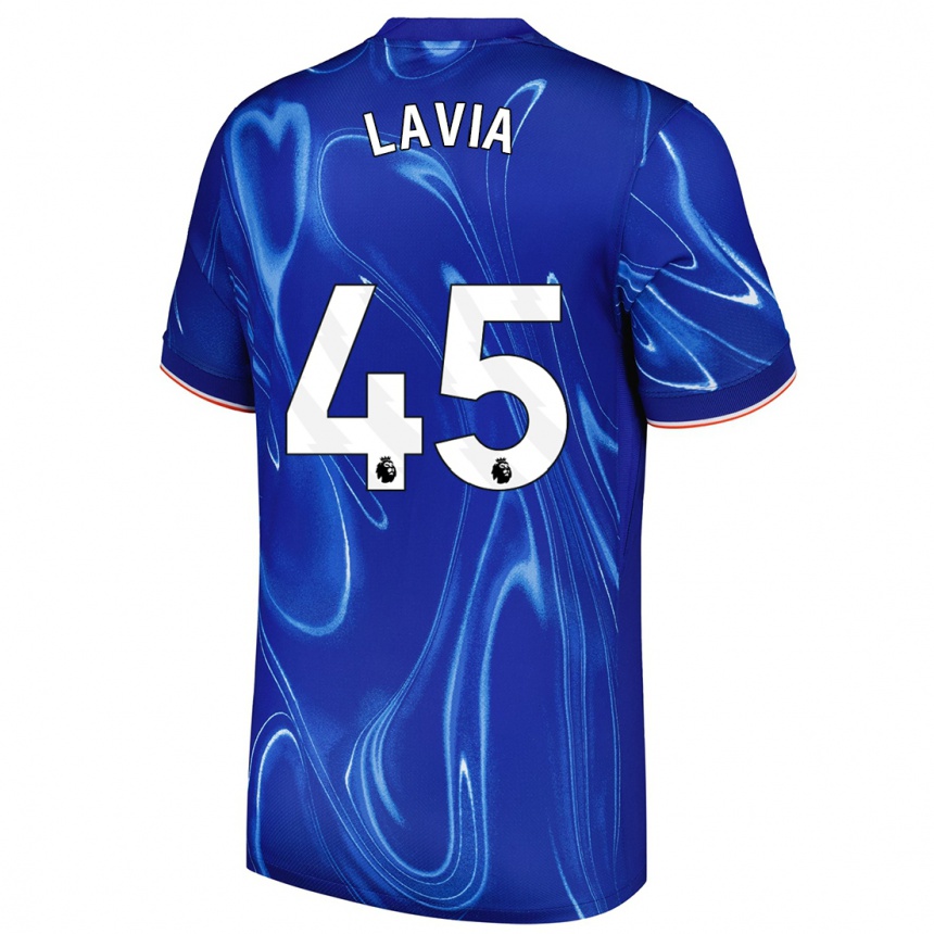 Kids Football Roméo Lavia #45 Blue White Home Jersey 2024/25 T-Shirt Uk