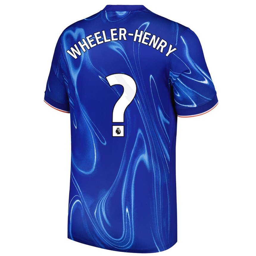 Kids Football Joseph Wheeler-Henry #0 Blue White Home Jersey 2024/25 T-Shirt Uk