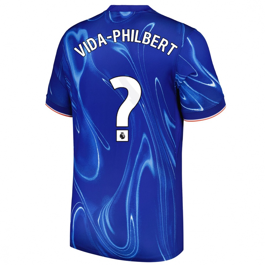 Kids Football Joel Vida-Philbert #0 Blue White Home Jersey 2024/25 T-Shirt Uk