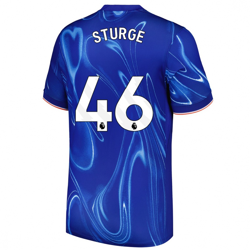 Kids Football Zak Sturge #46 Blue White Home Jersey 2024/25 T-Shirt Uk