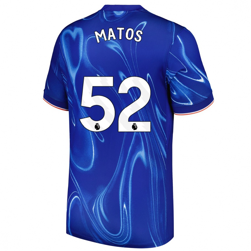 Kids Football Alex Matos #52 Blue White Home Jersey 2024/25 T-Shirt Uk