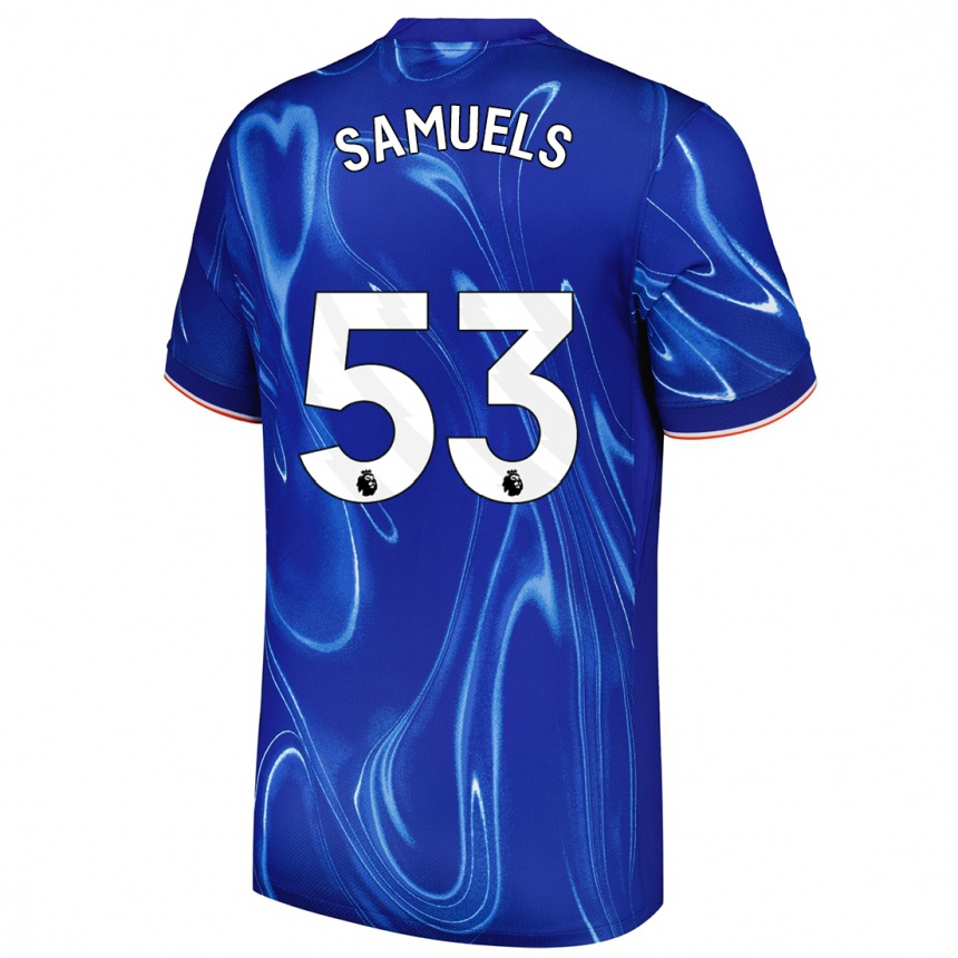 Kids Football Ishé Samuels-Smith #53 Blue White Home Jersey 2024/25 T-Shirt Uk