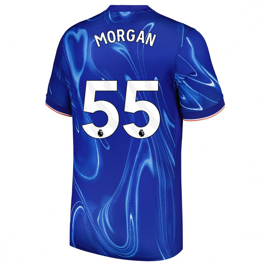 Kids Football Jimmy-Jay Morgan #55 Blue White Home Jersey 2024/25 T-Shirt Uk