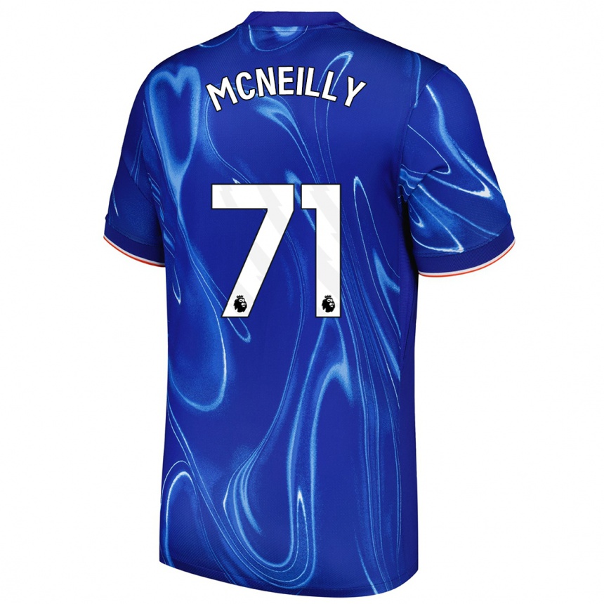 Kids Football Donnell Mcneilly #71 Blue White Home Jersey 2024/25 T-Shirt Uk