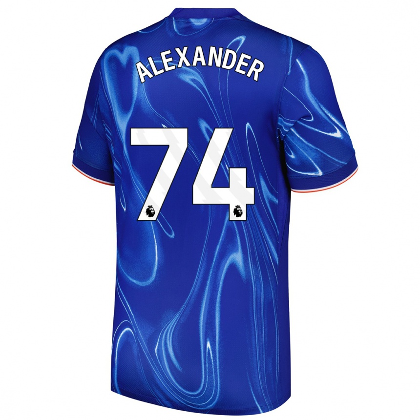 Kids Football Reiss Alexander Russell-Denny #74 Blue White Home Jersey 2024/25 T-Shirt Uk