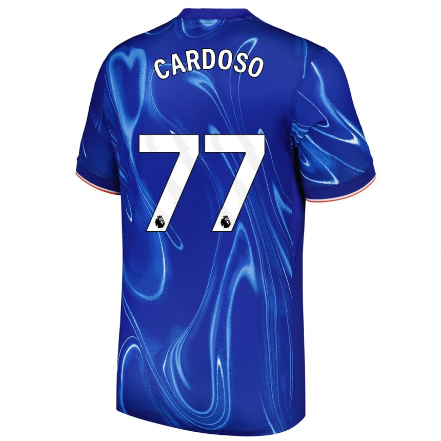 Kids Football Leo Cardoso #77 Blue White Home Jersey 2024/25 T-Shirt Uk