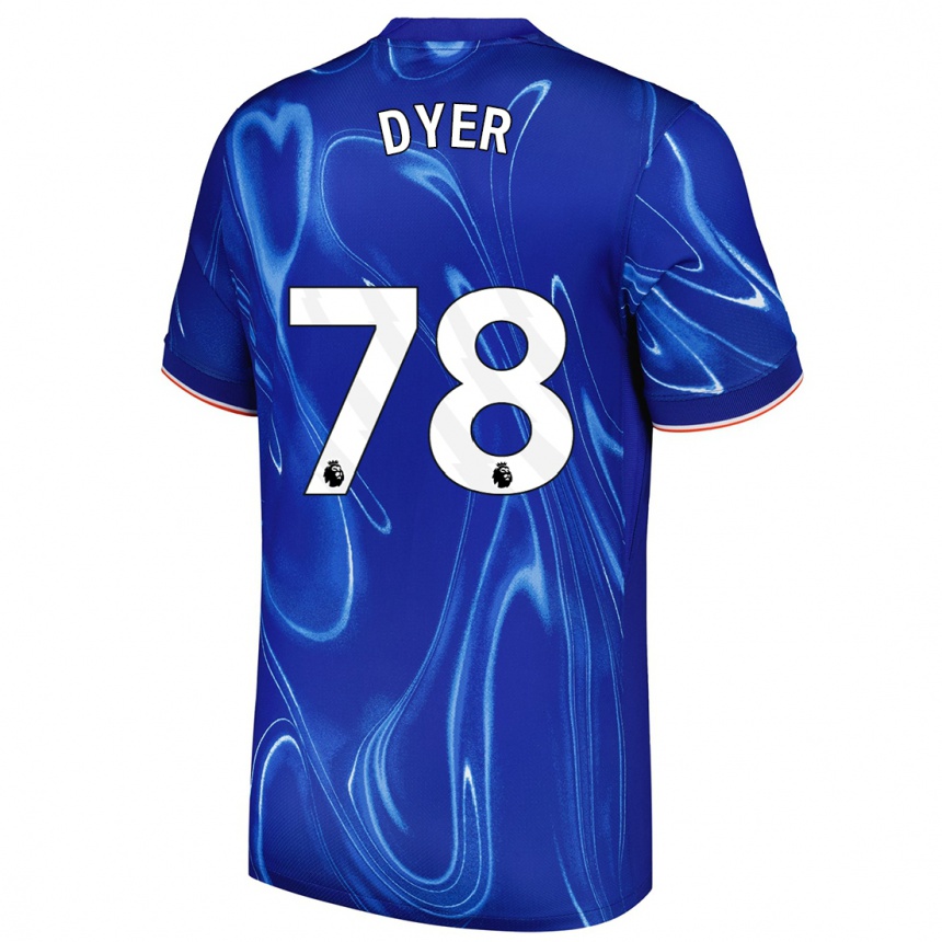 Kids Football Kiano Dyer #78 Blue White Home Jersey 2024/25 T-Shirt Uk