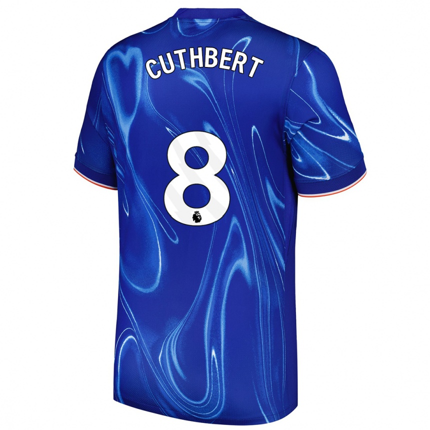 Kids Football Erin Cuthbert #8 Blue White Home Jersey 2024/25 T-Shirt Uk