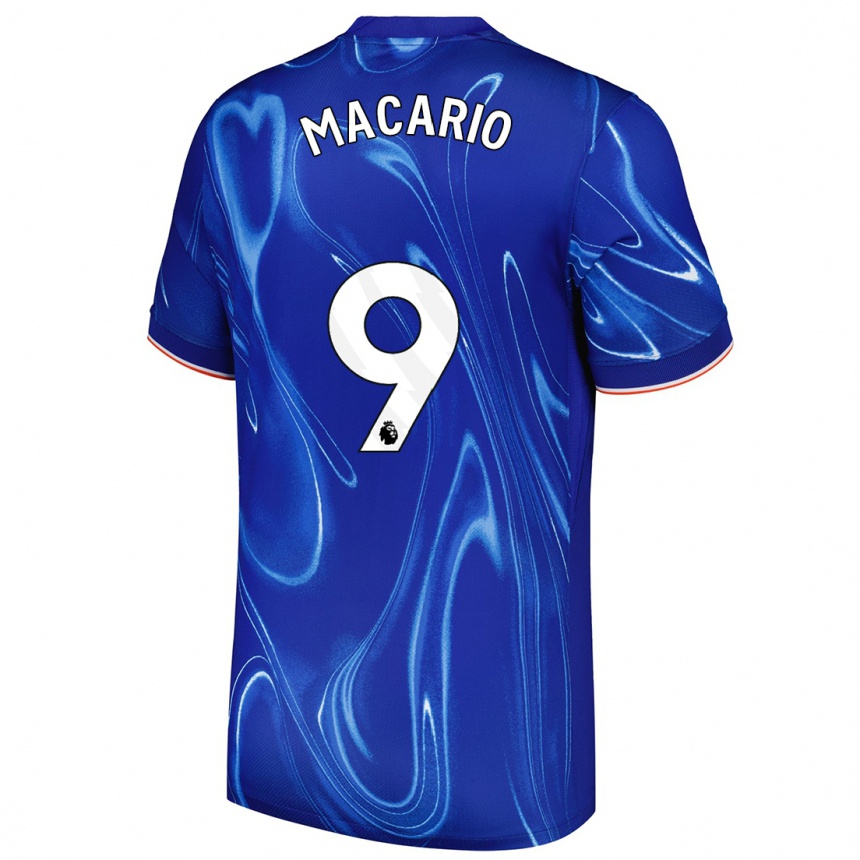 Kids Football Catarina Macario #9 Blue White Home Jersey 2024/25 T-Shirt Uk