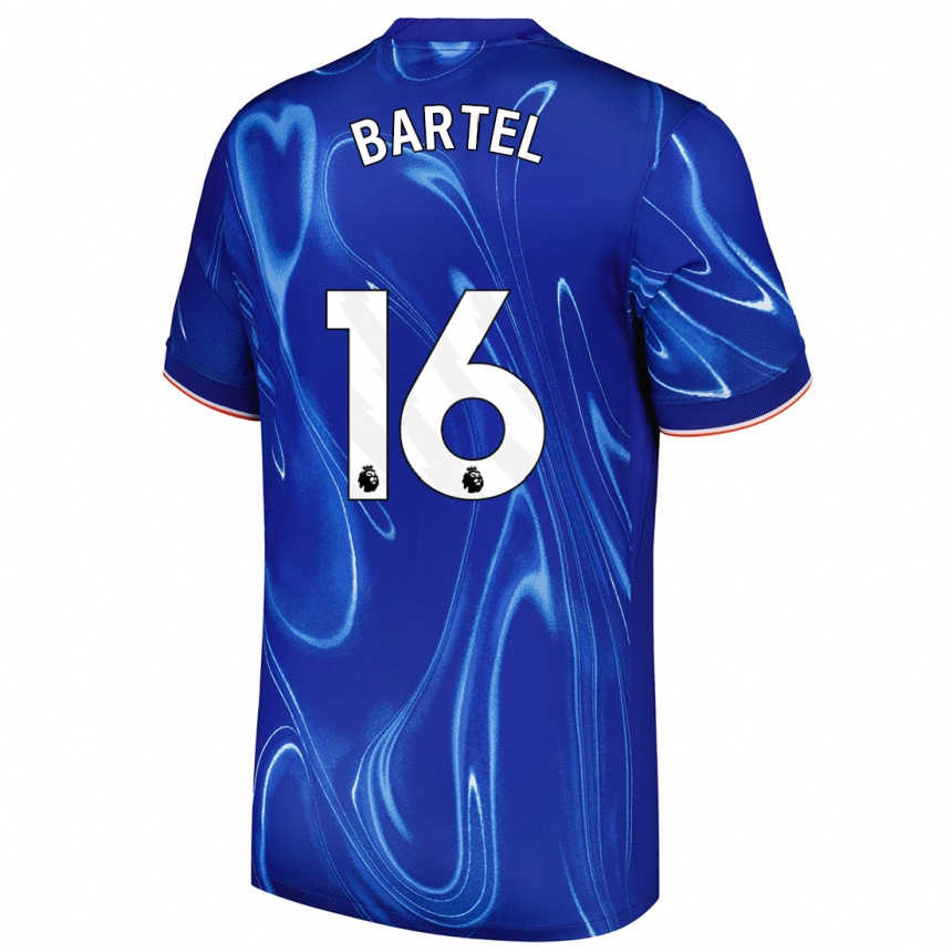 Kids Football Júlia Bartel #16 Blue White Home Jersey 2024/25 T-Shirt Uk