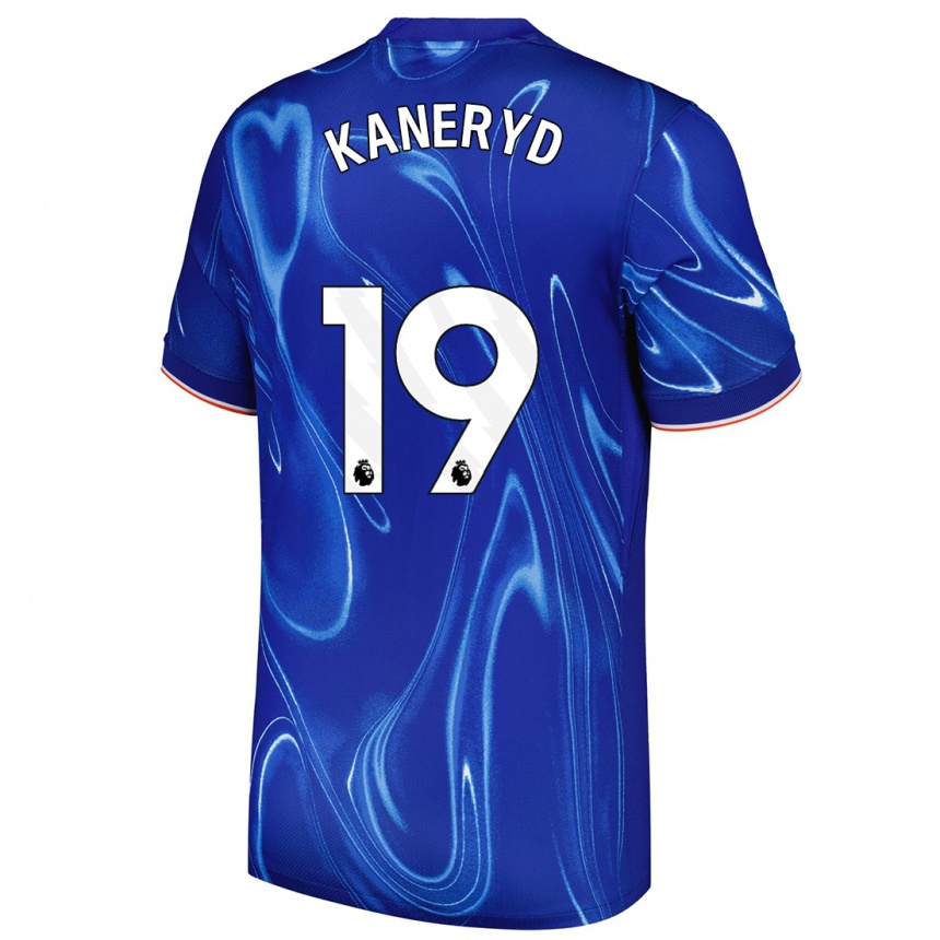 Kids Football Johanna Rytting Kaneryd #19 Blue White Home Jersey 2024/25 T-Shirt Uk