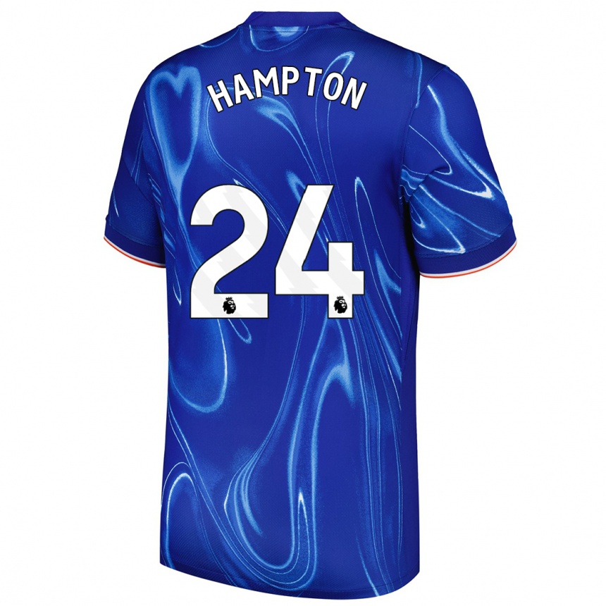 Kids Football Hannah Hampton #24 Blue White Home Jersey 2024/25 T-Shirt Uk