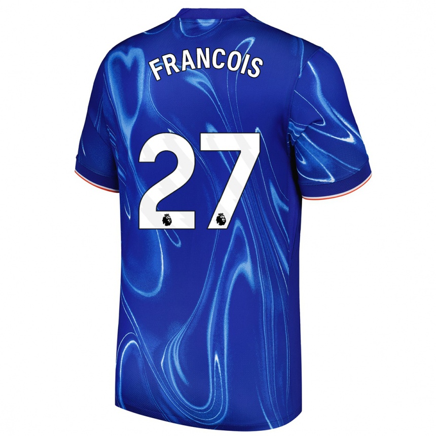 Kids Football Oriane Jean-François #27 Blue White Home Jersey 2024/25 T-Shirt Uk