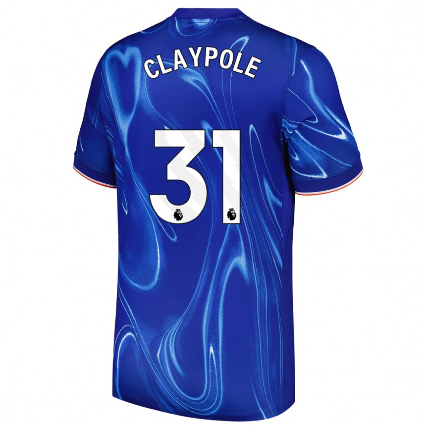 Kids Football Aimee Claypole #31 Blue White Home Jersey 2024/25 T-Shirt Uk