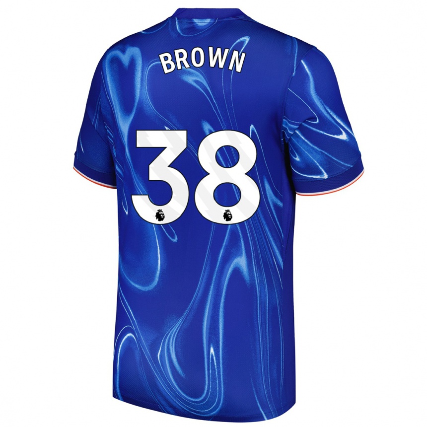 Kids Football Cerys Brown #38 Blue White Home Jersey 2024/25 T-Shirt Uk