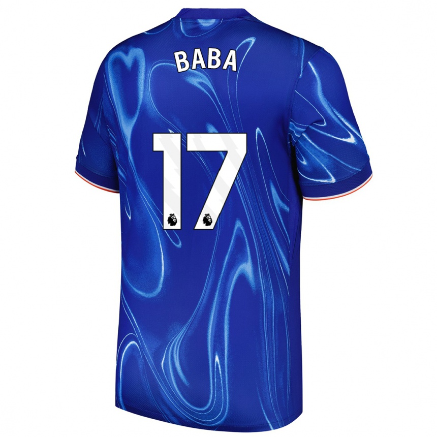 Kids Football Abdul-Rahman Baba #17 Blue White Home Jersey 2024/25 T-Shirt Uk