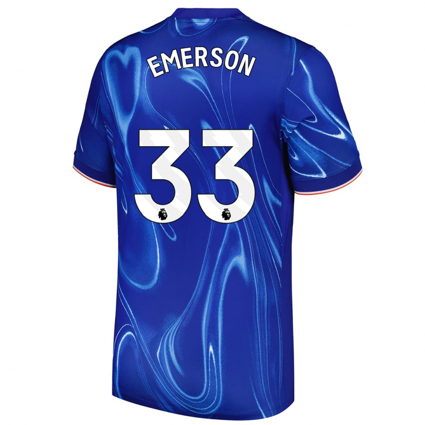 Kids Football Emerson #33 Blue White Home Jersey 2024/25 T-Shirt Uk