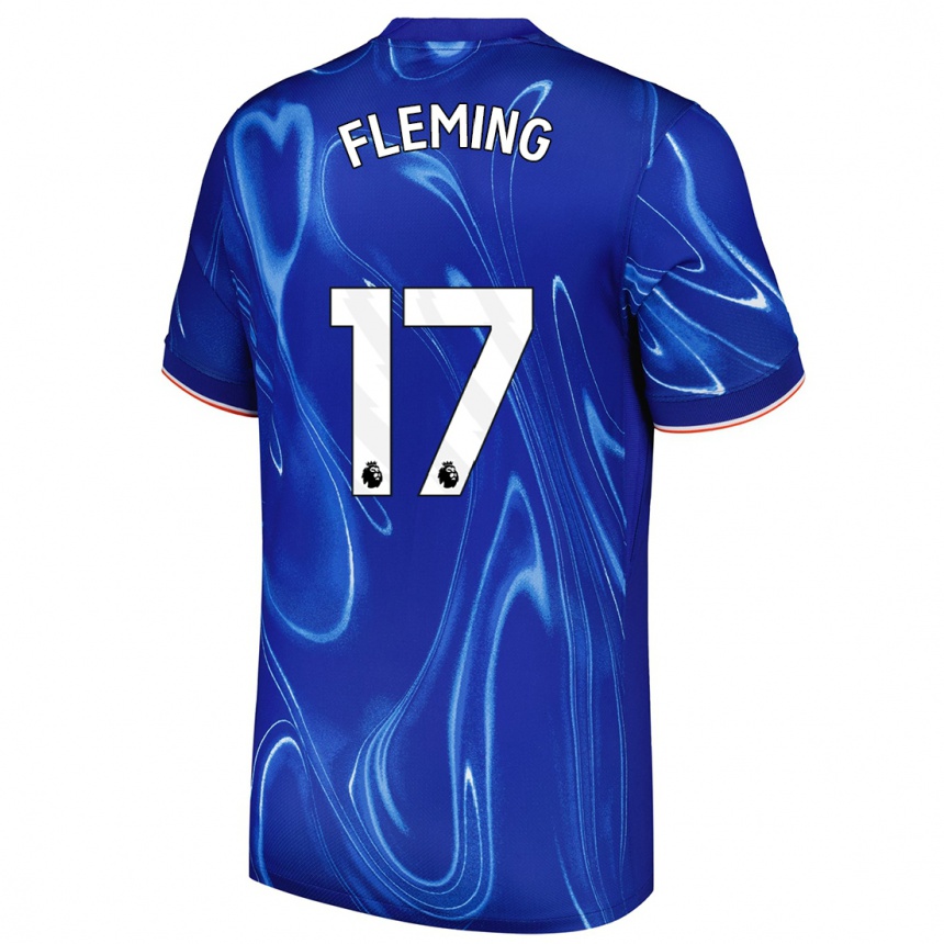 Kids Football Jessie Fleming #17 Blue White Home Jersey 2024/25 T-Shirt Uk