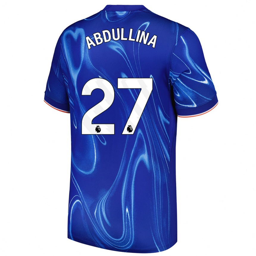 Kids Football Alsu Abdullina #27 Blue White Home Jersey 2024/25 T-Shirt Uk