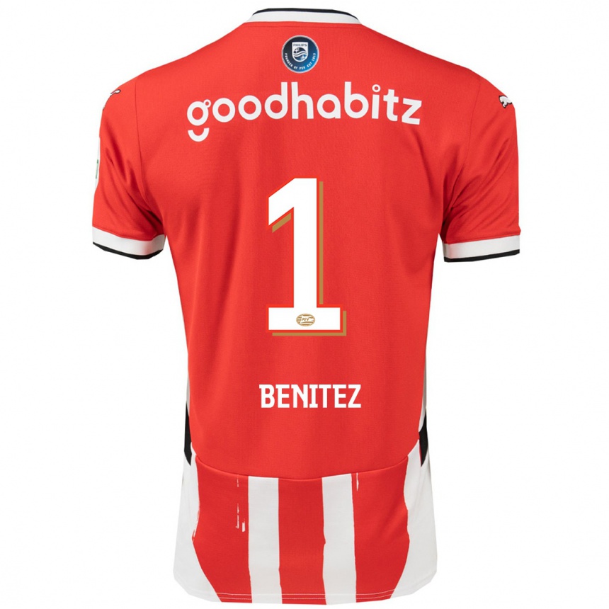 Kids Football Walter Benítez #1 Red White Home Jersey 2024/25 T-Shirt Uk