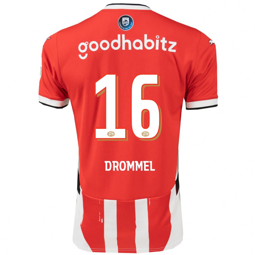 Kids Football Joël Drommel #16 Red White Home Jersey 2024/25 T-Shirt Uk