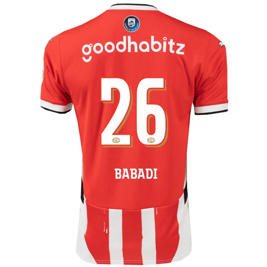 Kids Football Isaac Babadi #26 Red White Home Jersey 2024/25 T-Shirt Uk