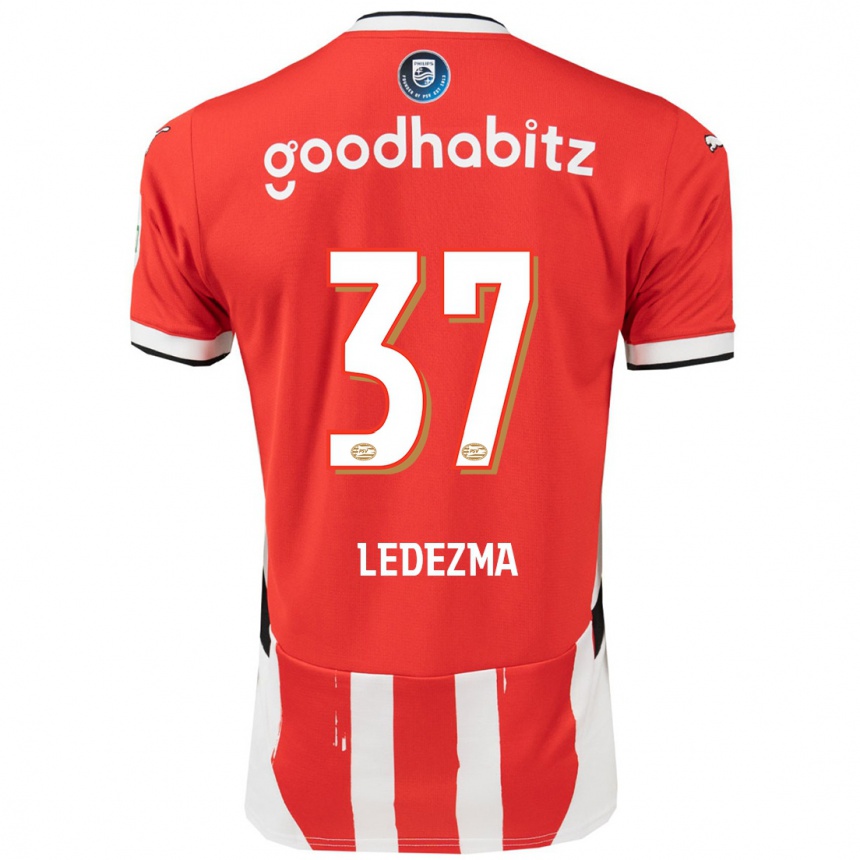 Kids Football Richard Ledezma #37 Red White Home Jersey 2024/25 T-Shirt Uk