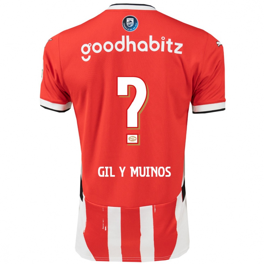 Kids Football Yaël Gil Y Muiños #0 Red White Home Jersey 2024/25 T-Shirt Uk