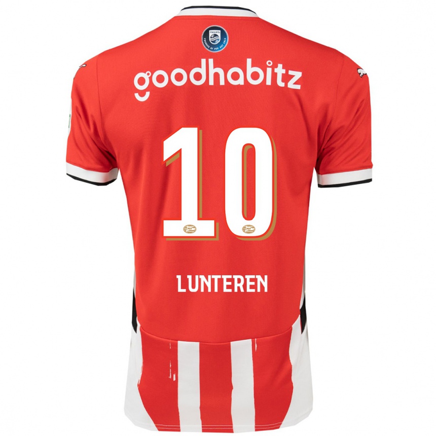 Kids Football Desiree Van Lunteren #10 Red White Home Jersey 2024/25 T-Shirt Uk