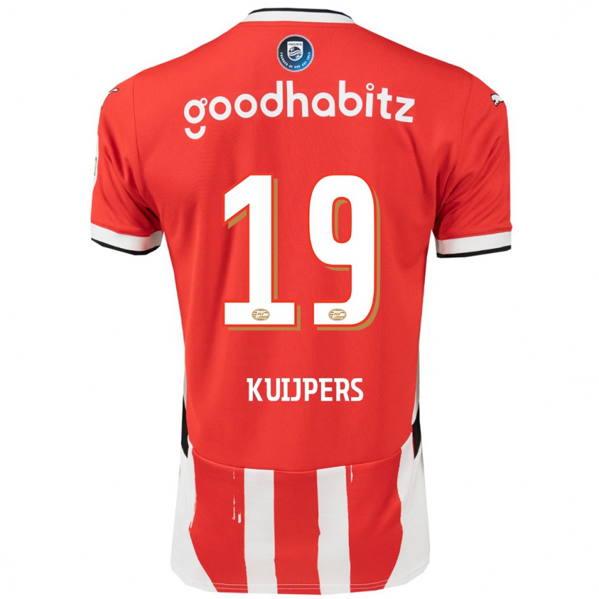 Kids Football Jeslynn Kuijpers #19 Red White Home Jersey 2024/25 T-Shirt Uk