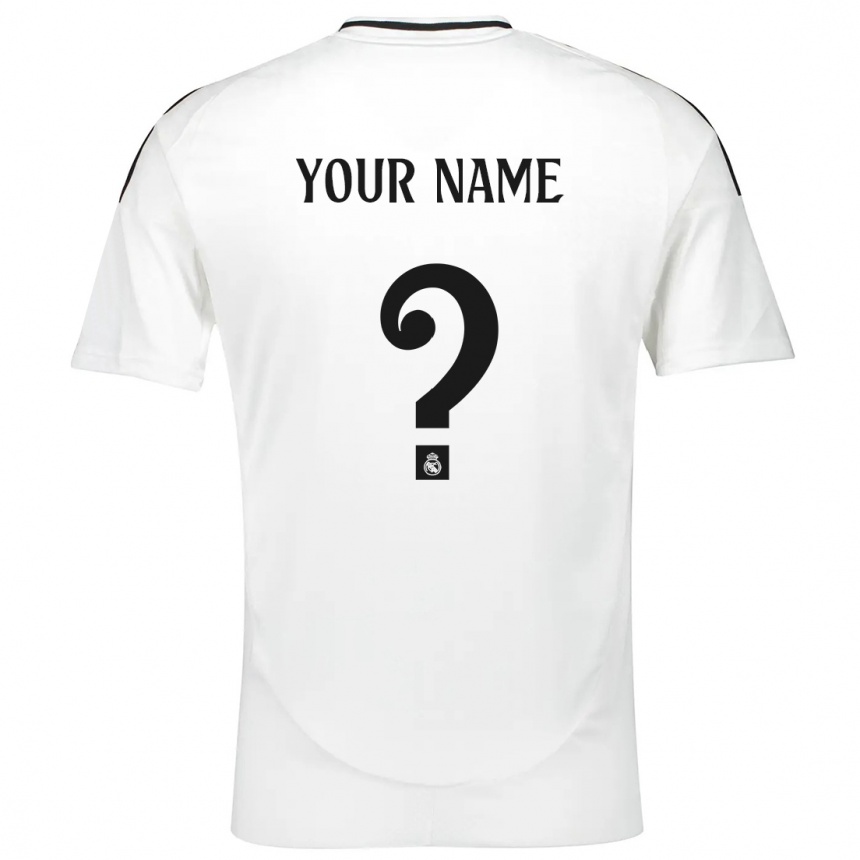 Kids Football Your Name #0 White Home Jersey 2024/25 T-Shirt Uk